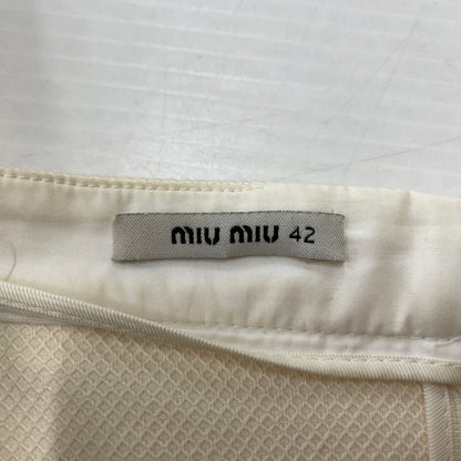 【中古品】【レディース】 MiuMiu ミュウミュウ LONG SKIRT MADE IN ITALY ロングスカート ボトムス イタリア製 168-261014-ss-13-teih サイズ：42 カラー：アイボリー 万代Net店