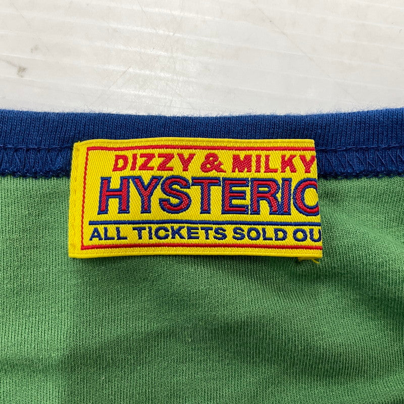 【中古品】【レディース】 HYSTERIC GLAMOUR ヒステリックグラマー HYSTERIC BUTTERFLY RINGER BABY TEE 01241CT23 ヒステリック バタフライ リンガーチビTシャツ 168-261014-ss-01-teih サイズ：F カラー：グリーン 万代Net店