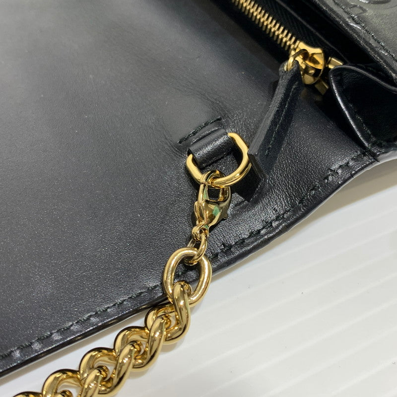 【中古品】【レディース】 GUCCI グッチ 409340 インターロッキングG ショルダーバッグ カバン ハンドバッグ 180-261009-ko-23-teih サイズ：箱付き カラー：ブラック 万代Net店
