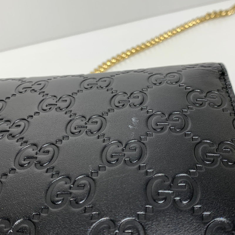 【中古品】【レディース】 GUCCI グッチ 409340 インターロッキングG ショルダーバッグ カバン ハンドバッグ 180-261009-ko-23-teih サイズ：箱付き カラー：ブラック 万代Net店