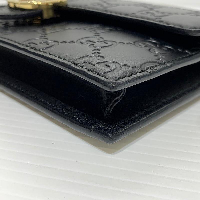 【中古品】【レディース】 GUCCI グッチ 409340 インターロッキングG ショルダーバッグ カバン ハンドバッグ 180-261009-ko-23-teih サイズ：箱付き カラー：ブラック 万代Net店
