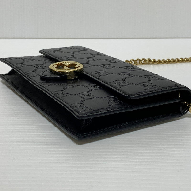 【中古品】【レディース】 GUCCI グッチ 409340 インターロッキングG ショルダーバッグ カバン ハンドバッグ 180-261009-ko-23-teih サイズ：箱付き カラー：ブラック 万代Net店