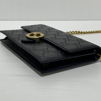 【中古品】【レディース】 GUCCI グッチ 409340 インターロッキングG ショルダーバッグ カバン ハンドバッグ 180-261009-ko-23-teih サイズ：箱付き カラー：ブラック 万代Net店