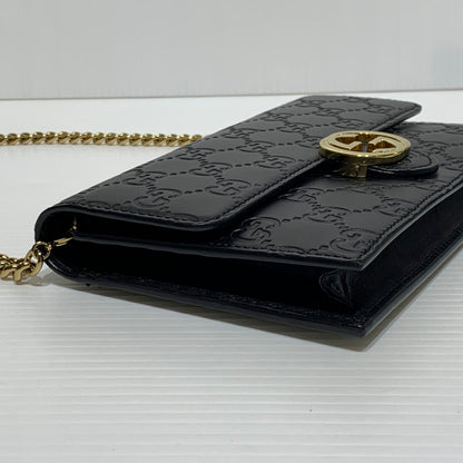 【中古品】【レディース】 GUCCI グッチ 409340 インターロッキングG ショルダーバッグ カバン ハンドバッグ 180-261009-ko-23-teih サイズ：箱付き カラー：ブラック 万代Net店