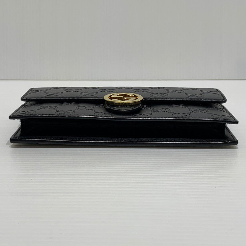 【中古品】【レディース】 GUCCI グッチ 409340 インターロッキングG ショルダーバッグ カバン ハンドバッグ 180-261009-ko-23-teih サイズ：箱付き カラー：ブラック 万代Net店