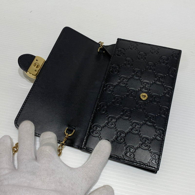【中古品】【レディース】 GUCCI グッチ 409340 インターロッキングG ショルダーバッグ カバン ハンドバッグ 180-261009-ko-23-teih サイズ：箱付き カラー：ブラック 万代Net店