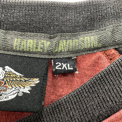 【中古品】【メンズ】 Harley-Davidson ハーレーダビッドソン RAGLAN L/S TEE ラグラン ロングスリーブTシャツ 長袖トップス 145-261014-ss-04-teih サイズ：2XL カラー：ブラウン系 万代Net店