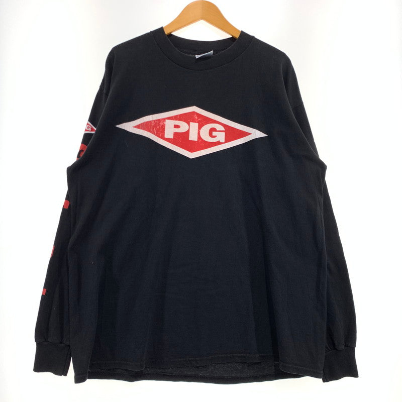 【中古品】【メンズ】 ALL SPORT オールスポーツ 90's RAYMOND WATTS L/S TEE PIG 90年代 レイモンド ワッツ ロングスリーブ Tシャツ 長袖 トップス 145-261009-ko-02-teih サイズ：XL カラー：ブラック 万代Net店