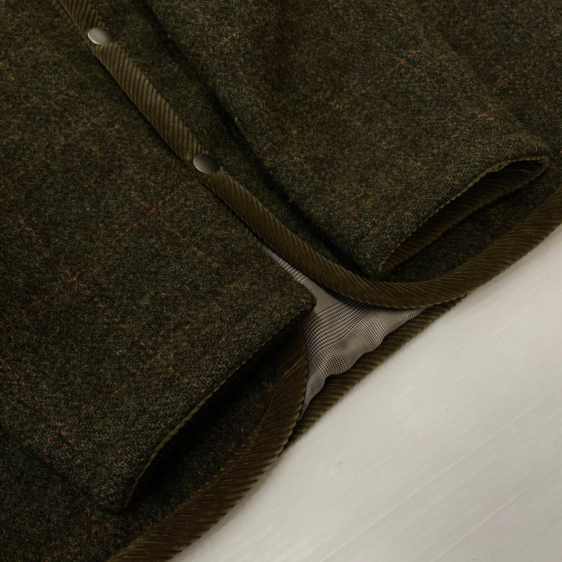 【中古品】【メンズ】 HARRIS TWEED ハリスツイード× Alexander Julian アレキサンダー ジュリアン 別注コラボ QUILTED JACKET 03AC5-391 キルティングジャケット アウター 147-261014-ss-11-teih サイズ：M カラー：カーキ 万代Net店