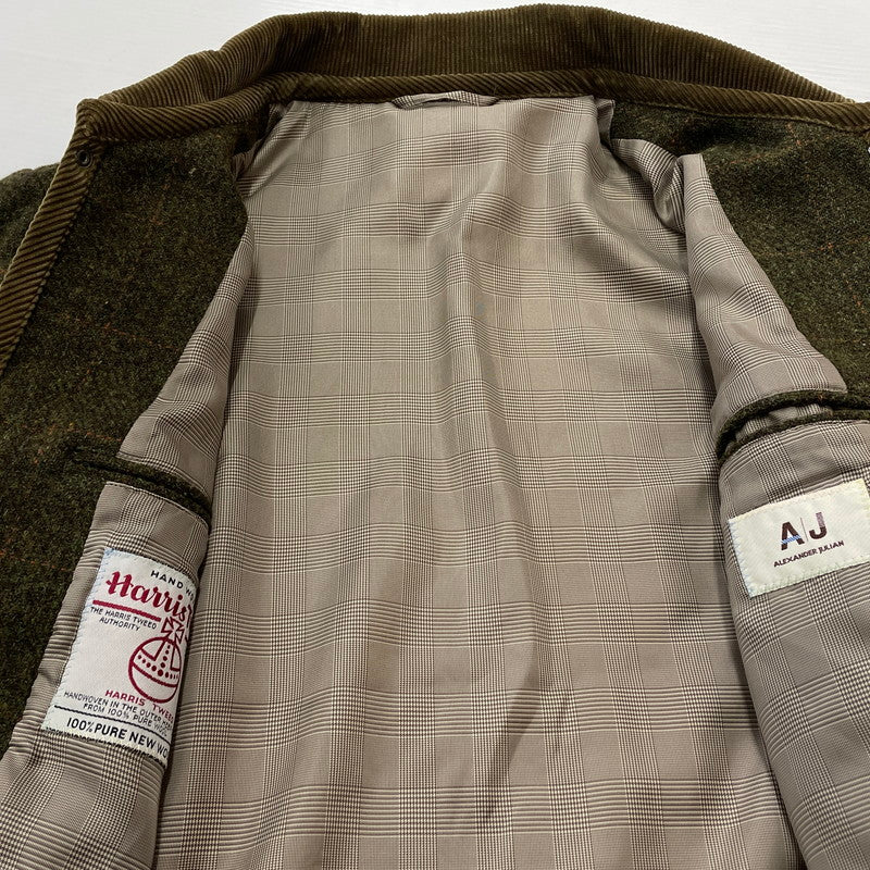 【中古品】【メンズ】 HARRIS TWEED ハリスツイード× Alexander Julian アレキサンダー ジュリアン 別注コラボ QUILTED JACKET 03AC5-391 キルティングジャケット アウター 147-261014-ss-11-teih サイズ：M カラー：カーキ 万代Net店