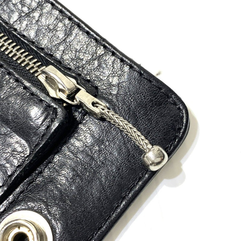 【中古品】【メンズ】 CHROME HEARTS クロムハーツ 1SNAP CROSS BUTTON LEATHER WALLET 1スナップ クロスボタン レザーウォレット 二つ折り財布 190-261027-ko-11-teih カラー：ブラック 万代Net店