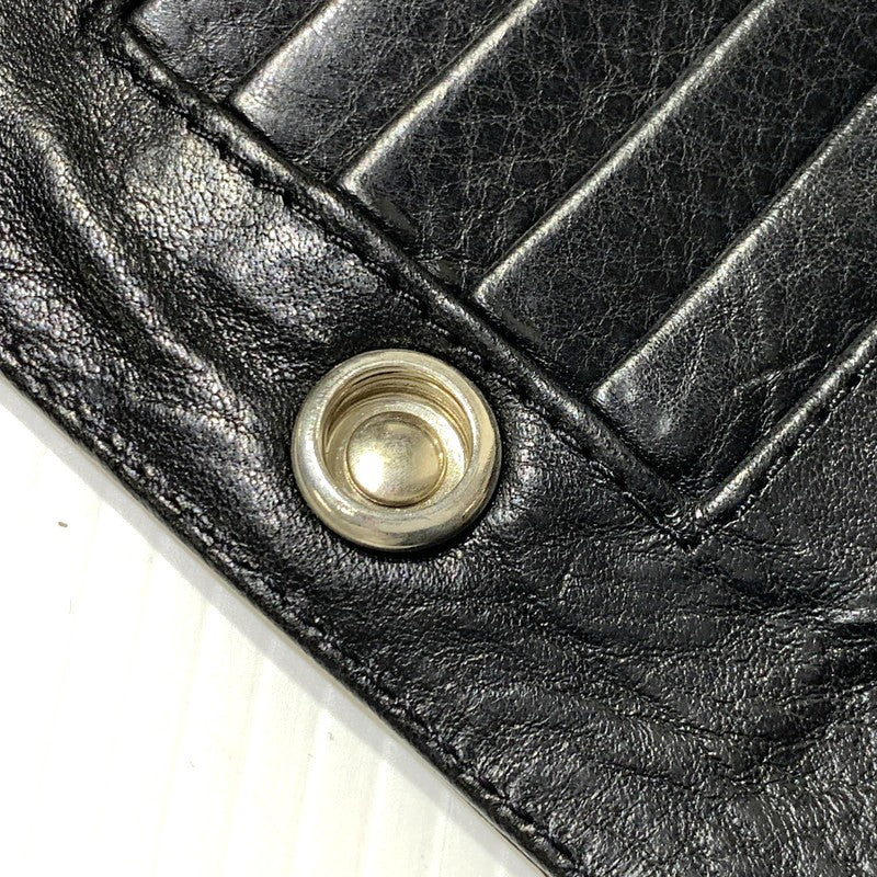 【中古品】【メンズ】 CHROME HEARTS クロムハーツ 1SNAP CROSS BUTTON LEATHER WALLET 1スナップ クロスボタン レザーウォレット 二つ折り財布 190-261027-ko-11-teih カラー：ブラック 万代Net店