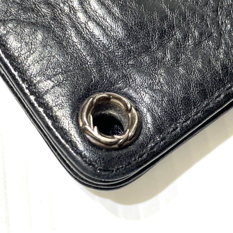 【中古品】【メンズ】 CHROME HEARTS クロムハーツ 1SNAP CROSS BUTTON LEATHER WALLET 1スナップ クロスボタン レザーウォレット 二つ折り財布 190-261027-ko-11-teih カラー：ブラック 万代Net店