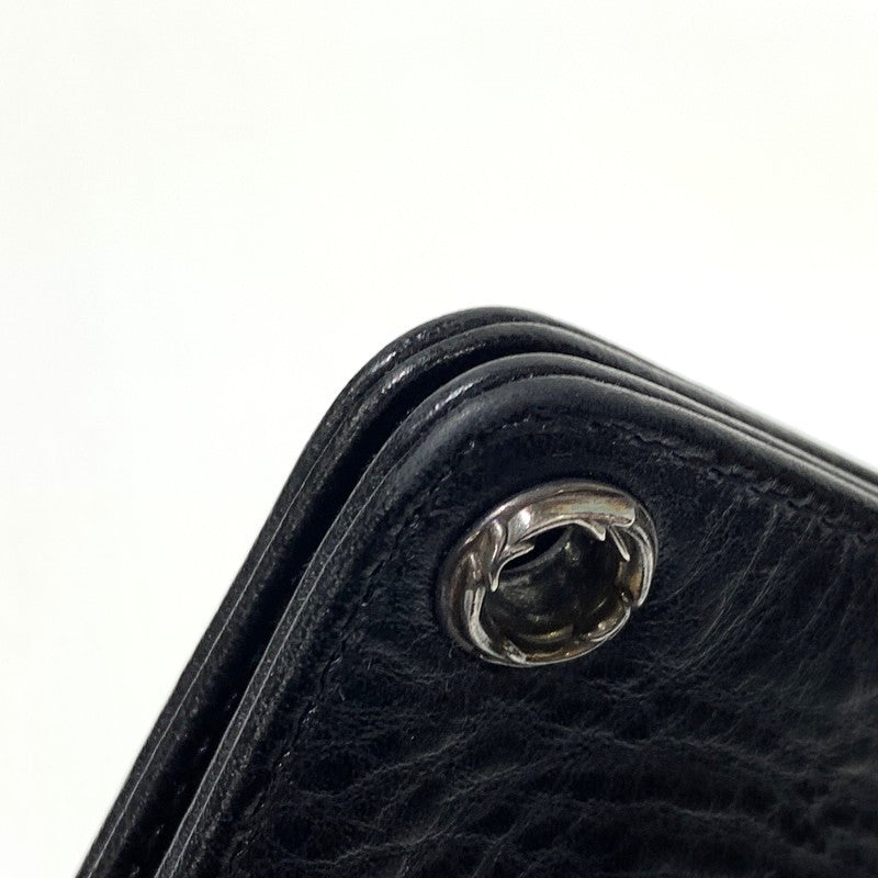 【中古品】【メンズ】 CHROME HEARTS クロムハーツ 1SNAP CROSS BUTTON LEATHER WALLET 1スナップ クロスボタン レザーウォレット 二つ折り財布 190-261027-ko-11-teih カラー：ブラック 万代Net店