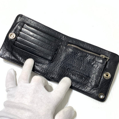 【中古品】【メンズ】 CHROME HEARTS クロムハーツ 1SNAP CROSS BUTTON LEATHER WALLET 1スナップ クロスボタン レザーウォレット 二つ折り財布 190-261027-ko-11-teih カラー：ブラック 万代Net店