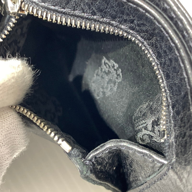 【中古品】【メンズ】 CHROME HEARTS クロムハーツ 1SNAP CROSS BUTTON LEATHER WALLET 1スナップ クロスボタン レザーウォレット 二つ折り財布 190-261027-ko-11-teih カラー：ブラック 万代Net店