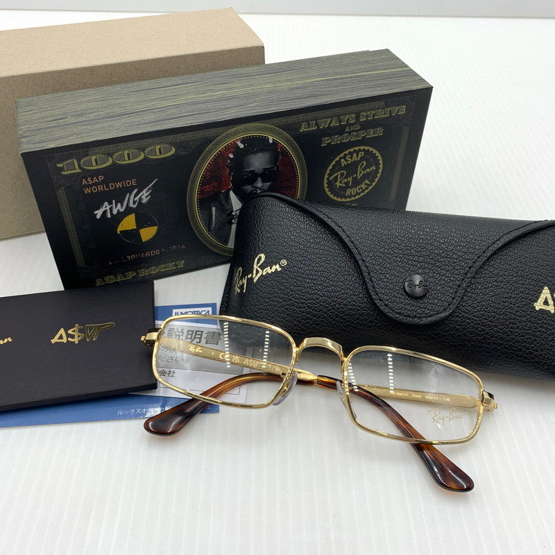 【中古品】【メンズ】 RAY-BAN レイバン × ASAP ROCKY エイサップ・ロッキー 別注 コラボ OPTICS SUNGLASSES RB-3927V サングラス アイウェア メガネ 203-261011-ko-01-teih サイズ：54□21-145 カラー：ポリッシュ アリスタゴールド 万代Net店