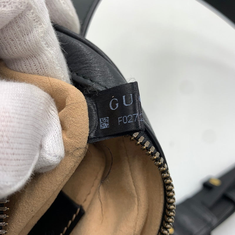 【中古品】【メンズ/レディース】 GUCCI グッチ GG MARMONT WAIST BAG 476434 493075 マーモント ウエストバッグ カバン レザーベルト 180-261011-ko-12-teih カラー：ブラック 万代Net店