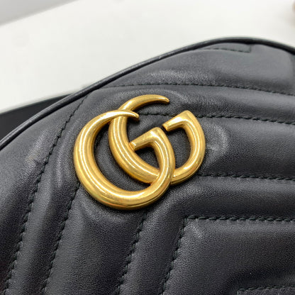 【中古品】【メンズ/レディース】 GUCCI グッチ GG MARMONT WAIST BAG 476434 493075 マーモント ウエストバッグ カバン レザーベルト 180-261011-ko-12-teih カラー：ブラック 万代Net店