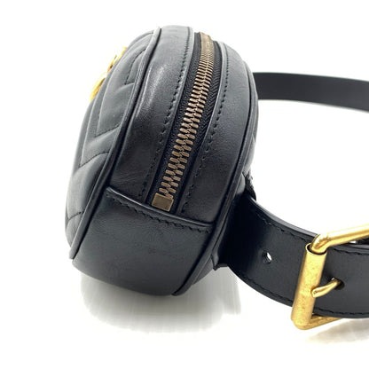 【中古品】【メンズ/レディース】 GUCCI グッチ GG MARMONT WAIST BAG 476434 493075 マーモント ウエストバッグ カバン レザーベルト 180-261011-ko-12-teih カラー：ブラック 万代Net店
