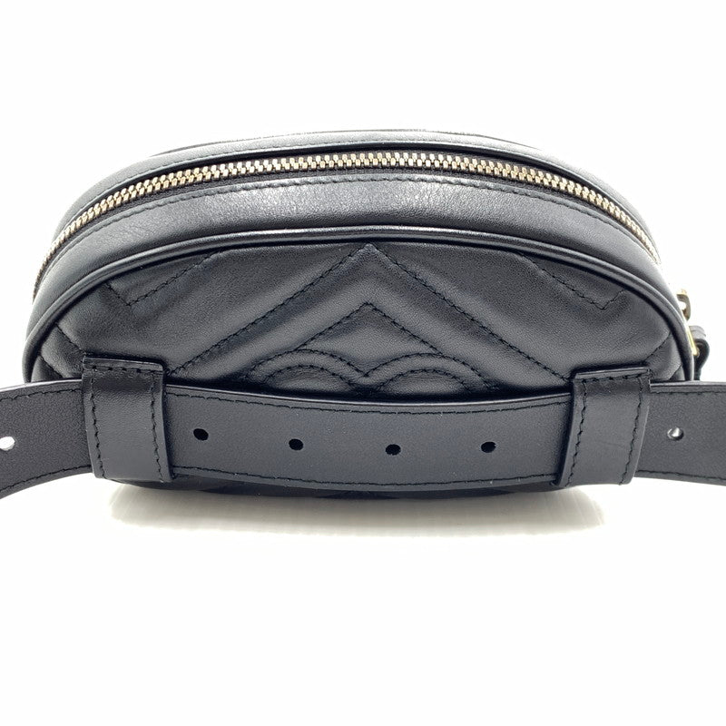 【中古品】【メンズ/レディース】 GUCCI グッチ GG MARMONT WAIST BAG 476434 493075 マーモント ウエストバッグ カバン レザーベルト 180-261011-ko-12-teih カラー：ブラック 万代Net店