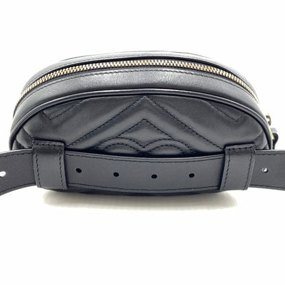【中古品】【メンズ/レディース】 GUCCI グッチ GG MARMONT WAIST BAG 476434 493075 マーモント ウエストバッグ カバン レザーベルト 180-261011-ko-12-teih カラー：ブラック 万代Net店