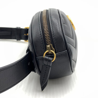 【中古品】【メンズ/レディース】 GUCCI グッチ GG MARMONT WAIST BAG 476434 493075 マーモント ウエストバッグ カバン レザーベルト 180-261011-ko-12-teih カラー：ブラック 万代Net店