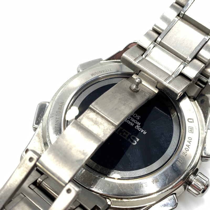 【中古品】【メンズ】 SEIKO セイコー BRIGHTZ FLIGHT EXPERT 8B92-0AA0 ブライツ フライトエキスパート 腕時計 197-261011-ko-05-teih カラー：シルバー/ブラック 万代Net店