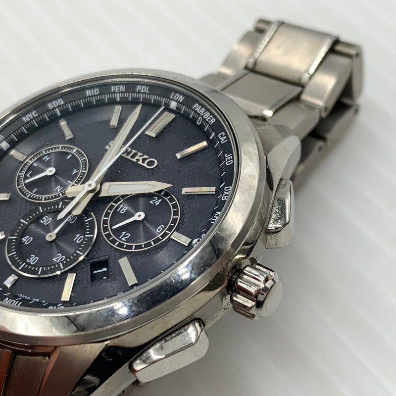 【中古品】【メンズ】 SEIKO セイコー BRIGHTZ FLIGHT EXPERT 8B92-0AA0 ブライツ フライトエキスパート 腕時計 197-261011-ko-05-teih カラー：シルバー/ブラック 万代Net店