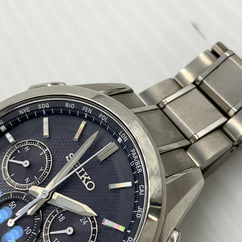 【中古品】【メンズ】 SEIKO セイコー BRIGHTZ FLIGHT EXPERT 8B92-0AA0 ブライツ フライトエキスパート 腕時計 197-261011-ko-05-teih カラー：シルバー/ブラック 万代Net店