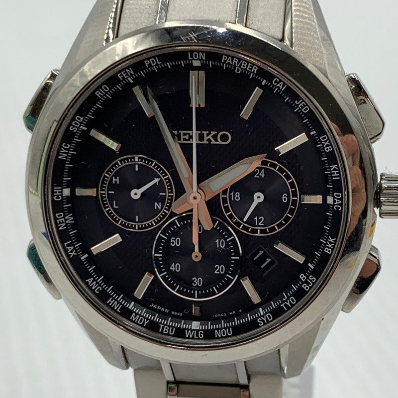 【中古品】【メンズ】 SEIKO セイコー BRIGHTZ FLIGHT EXPERT 8B92-0AA0 ブライツ フライトエキスパート 腕時計 197-261011-ko-05-teih カラー：シルバー/ブラック 万代Net店