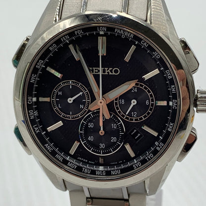 【中古品】【メンズ】 SEIKO セイコー BRIGHTZ FLIGHT EXPERT 8B92-0AA0 ブライツ フライトエキスパート 腕時計 197-261011-ko-05-teih カラー：シルバー/ブラック 万代Net店
