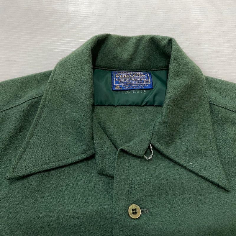 【現状渡し品】【メンズ】 PENDLETON ペンドルトン L/S 70’s VINTAGE WOOL BOARD SHIRT A026 338 ロングスリーブ 70年代 ヴィンテージ ウール ボート シャツ 長袖 トップス 145-261009-sa-02-teih サイズ：M カラー：グリーン 万代Net店