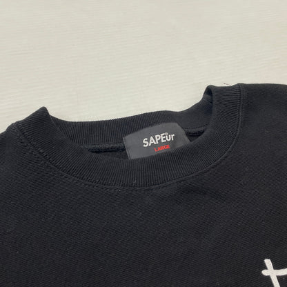 【中古品】【メンズ】 SAPEUR サプール SWEAT スウェット 長袖 トップス トレーナー 142-261009-sa-16-teih サイズ：L カラー：ブラック 万代Net店