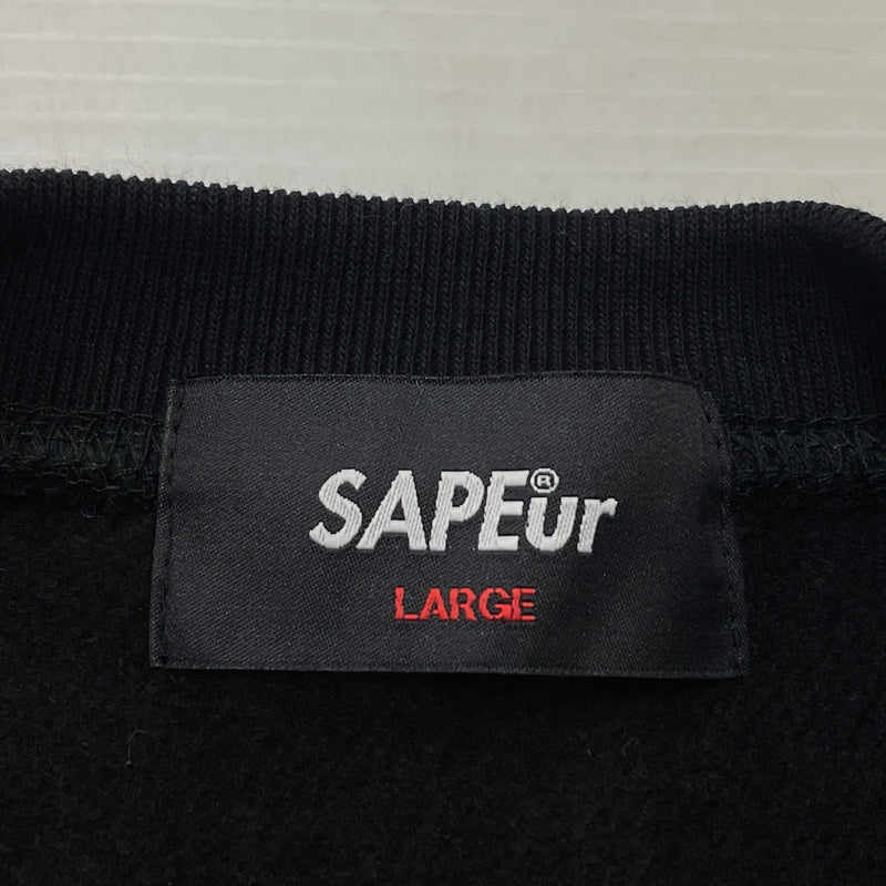 【中古品】【メンズ】 SAPEUR サプール SWEAT スウェット 長袖 トップス トレーナー 142-261009-sa-16-teih サイズ：L カラー：ブラック 万代Net店