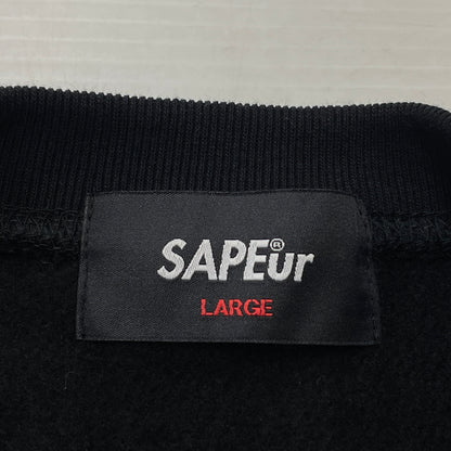 【中古品】【メンズ】 SAPEUR サプール SWEAT スウェット 長袖 トップス トレーナー 142-261009-sa-16-teih サイズ：L カラー：ブラック 万代Net店