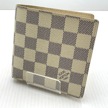 【中古品】【メンズ/レディース】 LOUIS VUITTON ルイ・ヴィトン MARCO WALLET DAMIER AZUR N60018 マルコ ウォレット ダミエ アズール ポルトフォイユ 二つ折り財布 179-261011-ko-10-teih カラー：アイボリー系 万代Net店