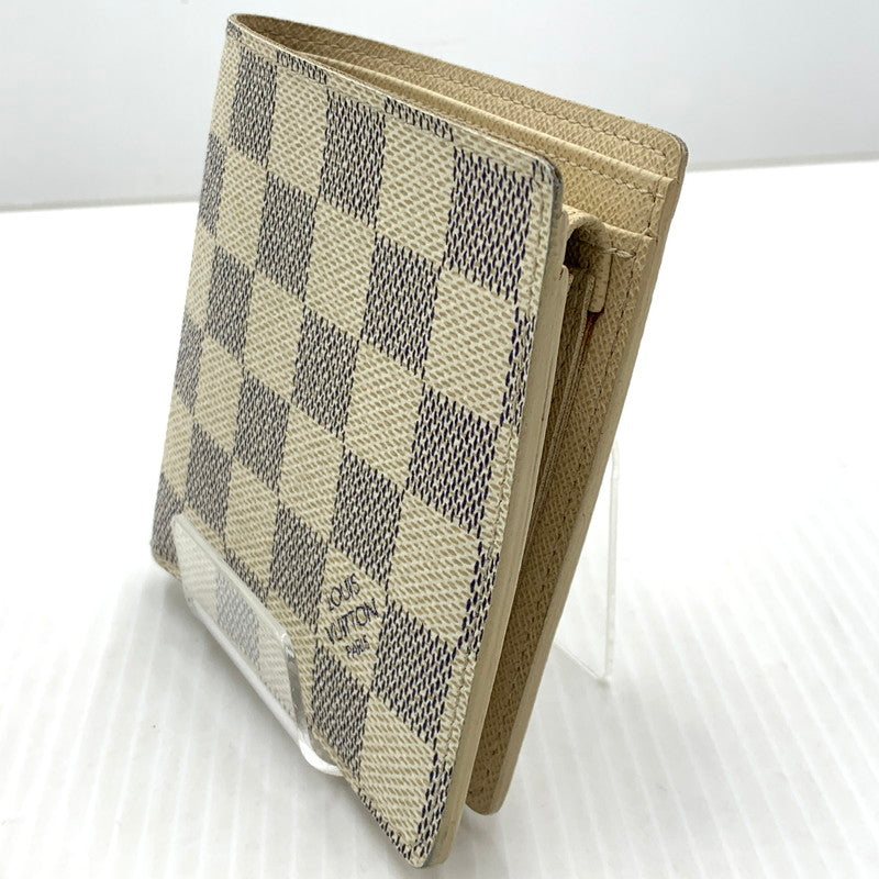 【中古品】【メンズ/レディース】 LOUIS VUITTON ルイ・ヴィトン MARCO WALLET DAMIER AZUR N60018 マルコ ウォレット ダミエ アズール ポルトフォイユ 二つ折り財布 179-261011-ko-10-teih カラー：アイボリー系 万代Net店