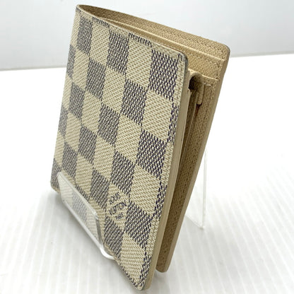 【中古品】【メンズ/レディース】 LOUIS VUITTON ルイ・ヴィトン MARCO WALLET DAMIER AZUR N60018 マルコ ウォレット ダミエ アズール ポルトフォイユ 二つ折り財布 179-261011-ko-10-teih カラー：アイボリー系 万代Net店