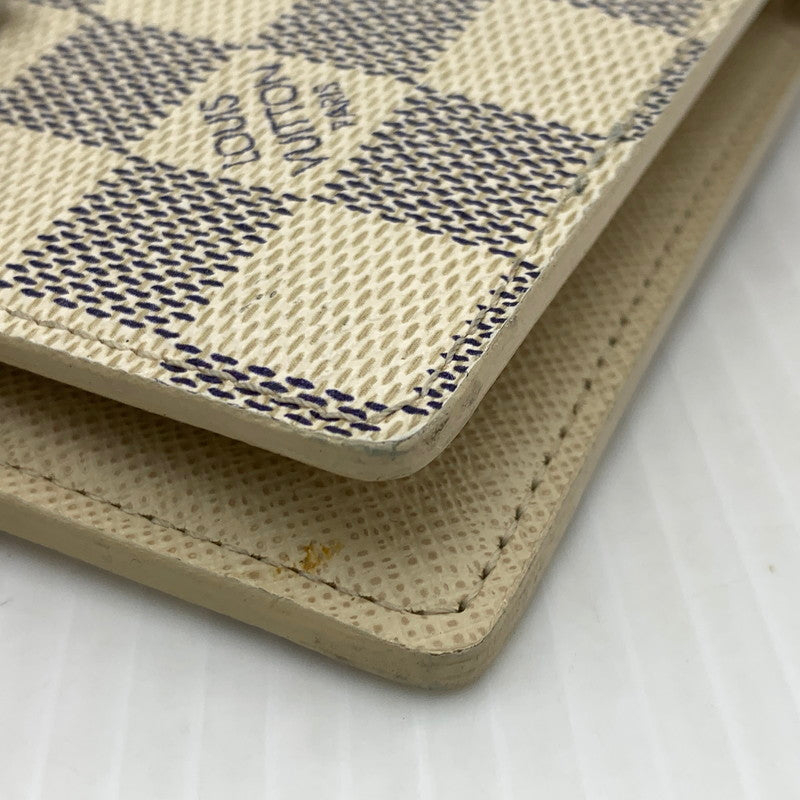【中古品】【メンズ/レディース】 LOUIS VUITTON ルイ・ヴィトン MARCO WALLET DAMIER AZUR N60018 マルコ ウォレット ダミエ アズール ポルトフォイユ 二つ折り財布 179-261011-ko-10-teih カラー：アイボリー系 万代Net店