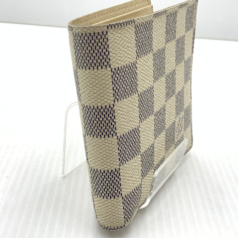 【中古品】【メンズ/レディース】 LOUIS VUITTON ルイ・ヴィトン MARCO WALLET DAMIER AZUR N60018 マルコ ウォレット ダミエ アズール ポルトフォイユ 二つ折り財布 179-261011-ko-10-teih カラー：アイボリー系 万代Net店
