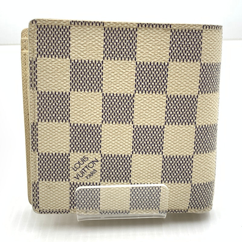 【中古品】【メンズ/レディース】 LOUIS VUITTON ルイ・ヴィトン MARCO WALLET DAMIER AZUR N60018 マルコ ウォレット ダミエ アズール ポルトフォイユ 二つ折り財布 179-261011-ko-10-teih カラー：アイボリー系 万代Net店