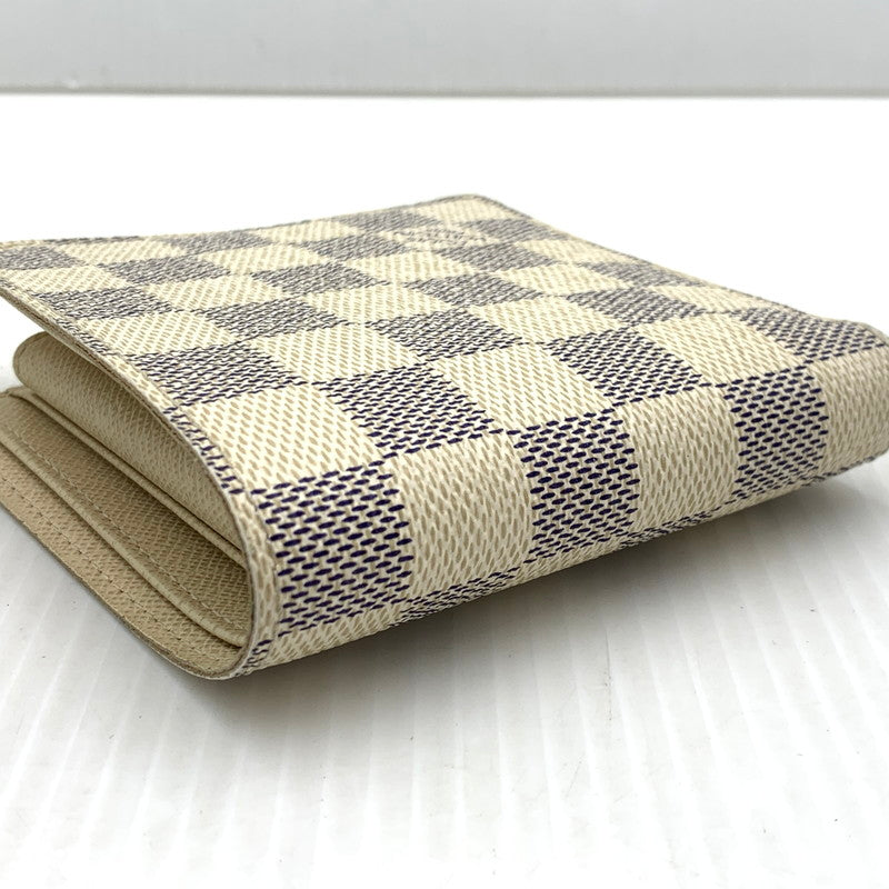 【中古品】【メンズ/レディース】 LOUIS VUITTON ルイ・ヴィトン MARCO WALLET DAMIER AZUR N60018 マルコ ウォレット ダミエ アズール ポルトフォイユ 二つ折り財布 179-261011-ko-10-teih カラー：アイボリー系 万代Net店