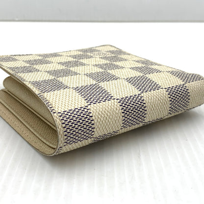 【中古品】【メンズ/レディース】 LOUIS VUITTON ルイ・ヴィトン MARCO WALLET DAMIER AZUR N60018 マルコ ウォレット ダミエ アズール ポルトフォイユ 二つ折り財布 179-261011-ko-10-teih カラー：アイボリー系 万代Net店