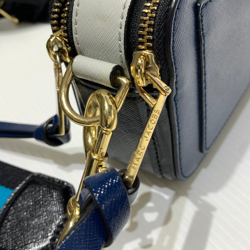 【中古品】【レディース】 MARC JACOBS マークジェイコブス THE SNAPSHOT LEATHER SHOULDER BAG M0014146 スナップショット レザー ショルダーバッグ カバン 188-261011-ko-19-teih カラー：ブルーシーマルチ 万代Net店