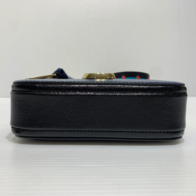 【中古品】【レディース】 MARC JACOBS マークジェイコブス THE SNAPSHOT LEATHER SHOULDER BAG M0014146 スナップショット レザー ショルダーバッグ カバン 188-261011-ko-19-teih カラー：ブルーシーマルチ 万代Net店
