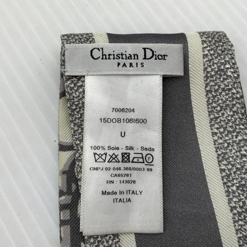 【現状渡し品】【レディース】 CHRISTIAN DIOR クリスチャンディオール OBLIQUE MITZAH SCARF 15D0B106I600 オブリーク ミッツァ スカーフ アクセサリー シルク 182-261016-ko-16-teih カラー：グレー 万代Net店