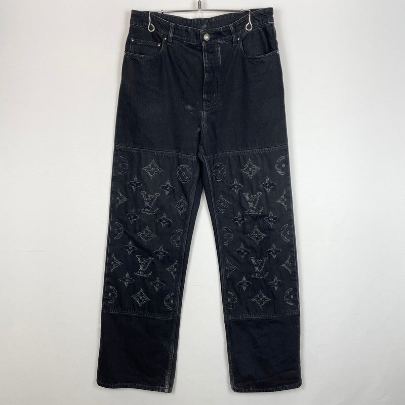 【現状渡し品】【メンズ】 LOUIS VUITTON ルイ・ヴィトン MONOGRAM DETROY DENIM PANTS RM261MQ K54 HUD48W モノグラム デストロイ デニム パンツ ボトムス ジーンズ 179-261011-sa-19-teih サイズ：30 カラー：ブラック 万代Net店