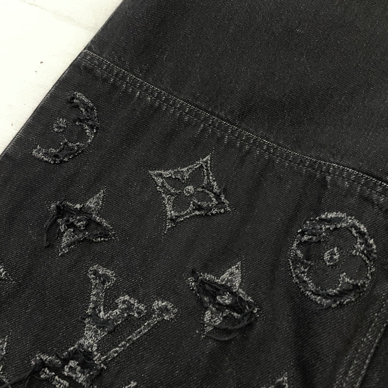 【現状渡し品】【メンズ】 LOUIS VUITTON ルイ・ヴィトン MONOGRAM DETROY DENIM PANTS RM261MQ K54 HUD48W モノグラム デストロイ デニム パンツ ボトムス ジーンズ 179-261011-sa-19-teih サイズ：30 カラー：ブラック 万代Net店