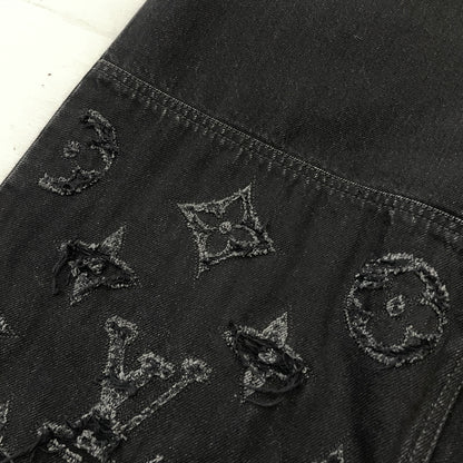 【現状渡し品】【メンズ】 LOUIS VUITTON ルイ・ヴィトン MONOGRAM DETROY DENIM PANTS RM261MQ K54 HUD48W モノグラム デストロイ デニム パンツ ボトムス ジーンズ 179-261011-sa-19-teih サイズ：30 カラー：ブラック 万代Net店